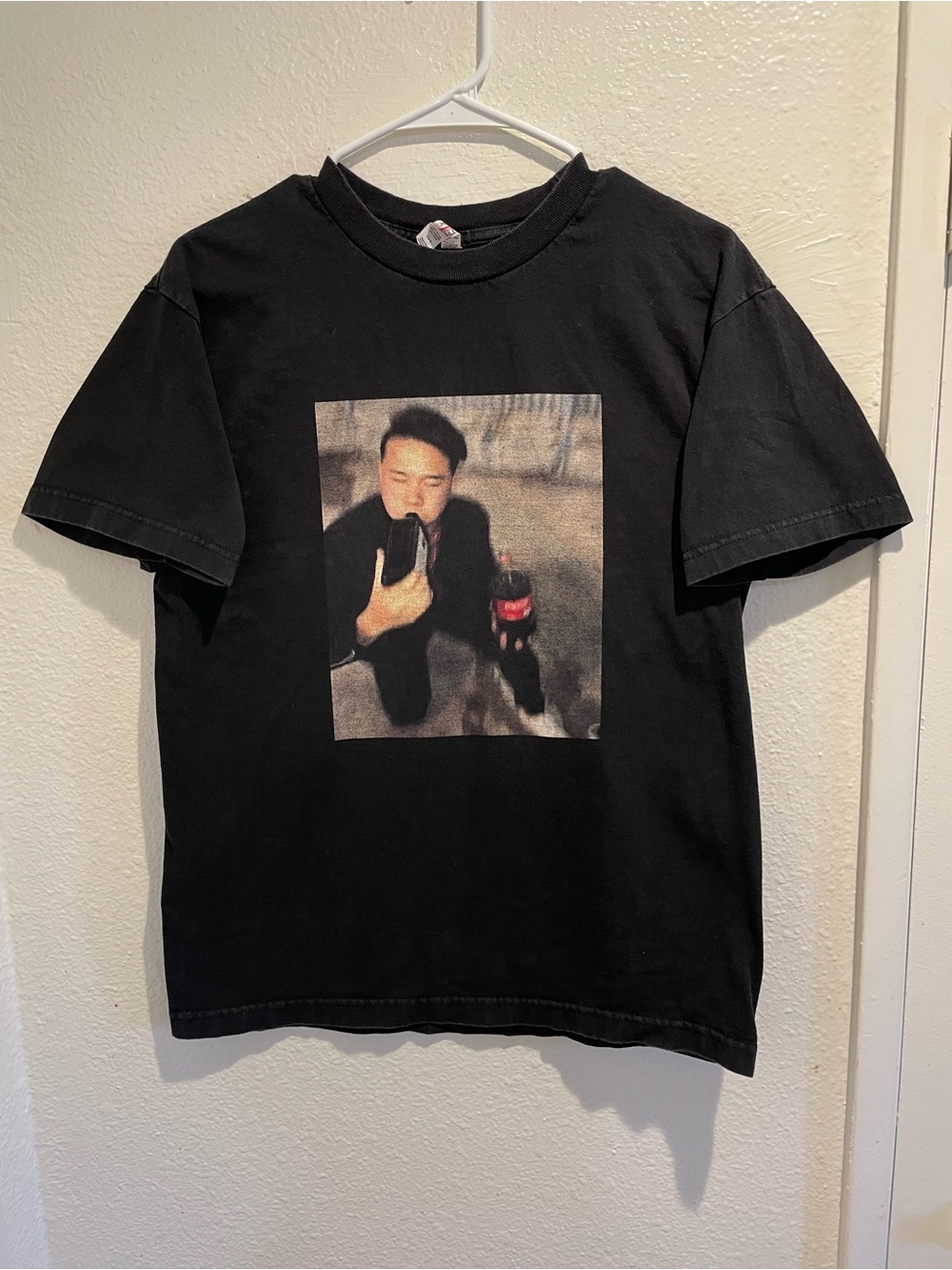 Alstyle Custom Photo Graphic T Shirt Mens Medium M Black Novelty Drinking Meme